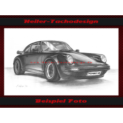 Bleistift Zeichnung DIN A3 Porsche 911 964 oder 993