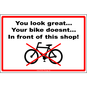 You look great…Your bike doesnt…In front of this shop!