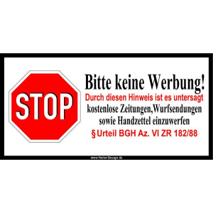 Bitte keine Werbung mit § Urteil