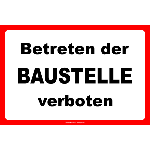 Schilder Verbotsschilder Schild Baustelle - Allerlei ...