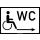 WC für Rollstuhlfahrer Pfeil nach rechts